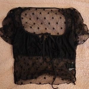 Black see through crop